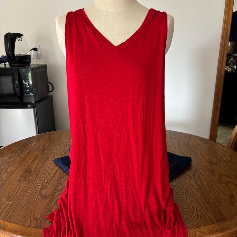 Maurices Red Pleated Tank Top